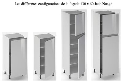 Façade pour demi-colonne de cuisine Jade nuage 130 x 60 cm OFITRES