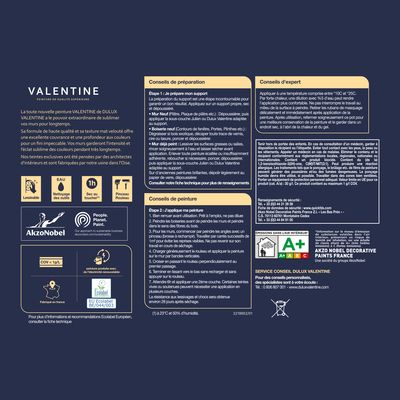 Peinture Valentine Mat Velouté Noir Profond 0,5L - DULUX VALENTINE