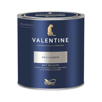 Peinture Valentine Mat Velouté Gris Chimère 0,5L - DULUX VALENTINE