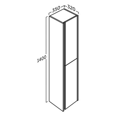 Colonne de salle de bains Thana 2 portes anthracite mat