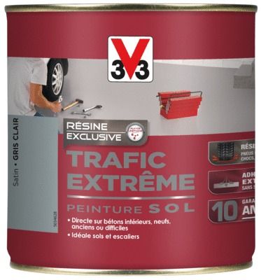 Peinture de sol trafic extrême gris clair 500 ml V33