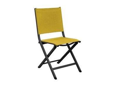 Chaise de jardin pliante Théma graphite/jaune PROLOISIRS