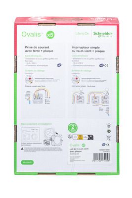 5 interrupteurs va-et-vient anthracite - Ovalis SCHNEIDER ELECTRIC