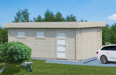 Garage bois Bois Naturel  Rasmus 19m2 PALMAKO