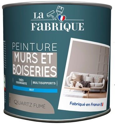 Peinture mur et boiserie Quartz Fumé mat 500 ml - LA FABRIQUE