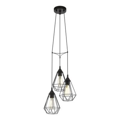 Suspension métal noir E27 3 x 60W TARBES - EGLO