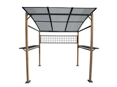 Abri pour barbecue en aluminium et acier graphite PROLOISIRS