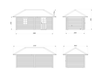 Abri de jardin Bianca SET 12 Bois naturel 16,6 m2 Livraison incluse domicile PALMAKO