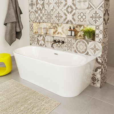 Baignoire semi-îlot blanche 160 x 75 cm Bacara BALNEO