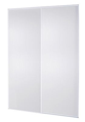 Portes de placard coulissantes blanc veiné 2 vantaux H 2,50 m x L 1,80 m OPTIMUM