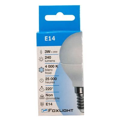 Ampoule LED Sphérique clair filament 2,5W - 25 E14 froid