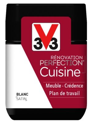 Peinture de rénovation cuisine finition satinée blanc 75 ml V33