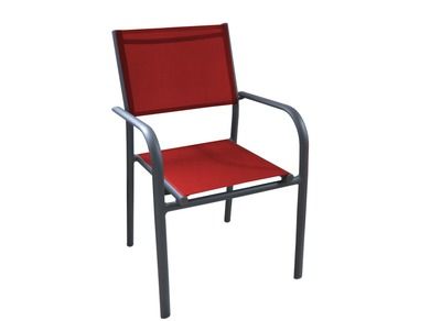 Fauteuil duca graphite rouge ALIZE