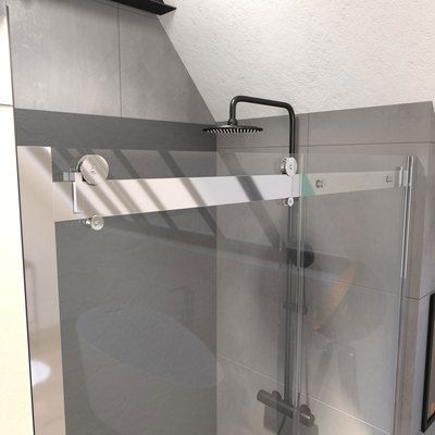 Porte de douche coulissante Rolling Chrome transparente profilé chrome 120 x 200 cm AURLANE