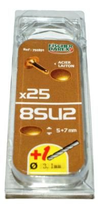 Rivets tubulaires 3 x 12 mm avec un foret offert par 25