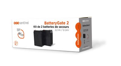 2 batteries de secours pour motorisation de portail 12-24V - SCS Sentinel