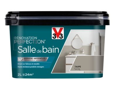 Peinture de rénovation pour salle de bains taupe finition satinée 2 l V33