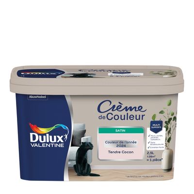 Peinture Crème de Couleur Dulux Valentine Satin Tendre Cocon 2.5 L