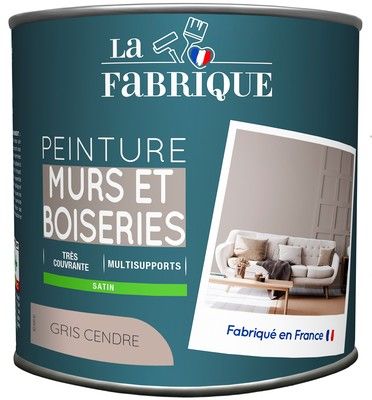 Peinture mur et boiserie G Cendre satin 500 ml - LA FABRIQUE