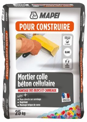 Mortier colle béton cellulaire 25 kg MAPEI