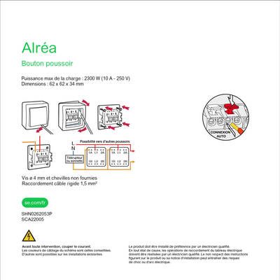 Bouton poussoir blanc - Alréa SCHNEIDER ELECTRIC