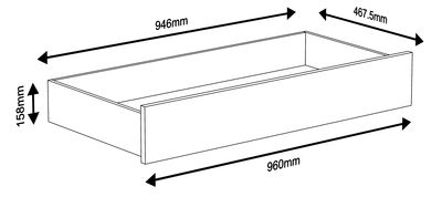 Tiroir Creo intérieur graphite 1000 mm OFITRES