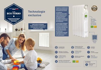 Radiateur inertie sèche Eco turbo 1000 W UNIVR CHAUFFAGE