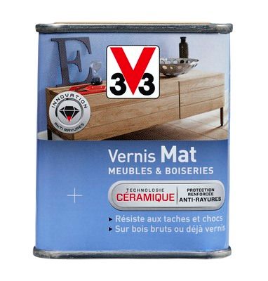 Vernis mat meubles et boiseries 0.25 litre acajou clair