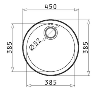 Evier rond 45 cm à encastrer easyfix en inox finition lisse NORD INOX