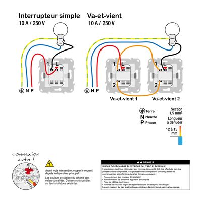 Interrupteur va-et-vient blanc - Unica SCHNEIDER ELECTRIC