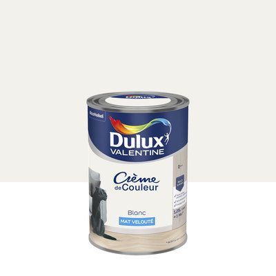 Peinture Crème de Couleur Blanc mat 1,25 l - DULUX VALENTINE