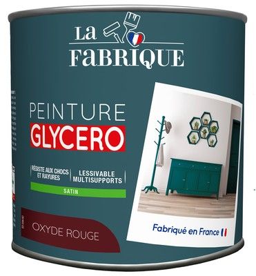 Peinture glycero Oxyde Rouge satin 500 ml - LA FABRIQUE