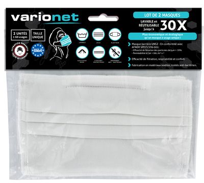 Masques de protection lavable Varionet M1 x2 SCELL IT