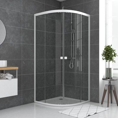 PAROI PORTE DE DOUCHE SPOT 1/4 CERCLE 90X90CM DE LARGEUR AURLANE