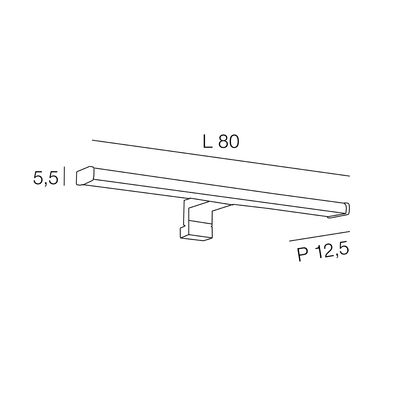 Applique barre LED pour salle de bains EDWIN chromé L 80 cm IP 44 - COREP