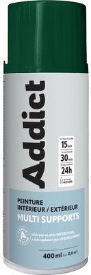 Peinture aérosol multi supports vert brillant éco 400 ml ADDICT