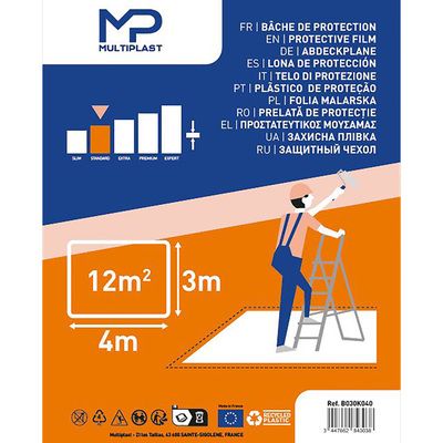 Bâche standard de protection pour travaux 4 m x 3 m - MULTIPLAST