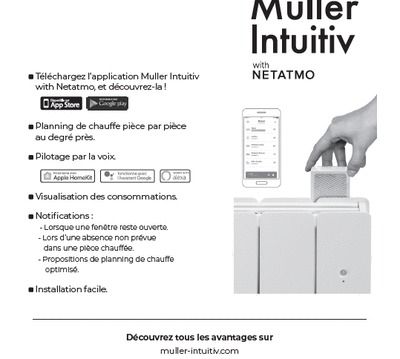 Cassette de connexion Muller intuitiv gris pour chauffage inertie MULLER INTUITIV