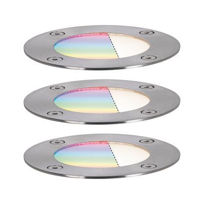 Spots encastrable extérieur LED RGBW multicolore compatible ZigBee IP65 3x3,6W 3x190 lumens 24V Kit de démarrage - Plug & Shine PAULMANN