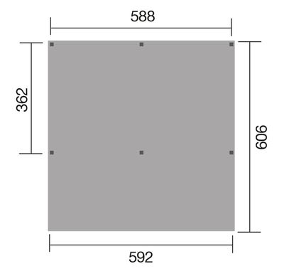 Carport double en Y -  612 - 594 x 606 cm - toit en acier Livraison gratuite domicile WEKA