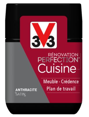 Peinture de rénovation cuisine finition satinée gris anthracite 75 ml V33