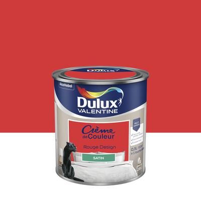 Peinture crème de couleur satin rouge design 0,5L - DULUX VALENTINE