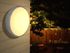 Plafonnier LED extérieur rond Luna blanc chaud structure grise IP44 1120 lumens ARLUX