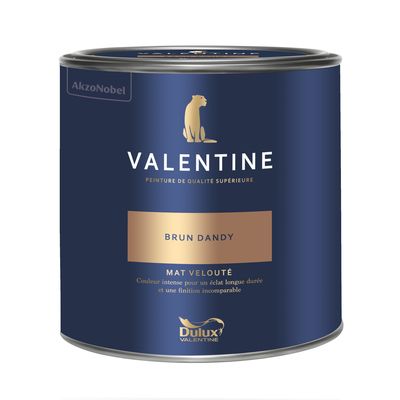 Peinture Valentine Mat Velouté Brun Dandy 2 L - DULUX VALENTINE