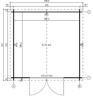 Abri de jardin bois AURELY 28 mm - 8,20 m²