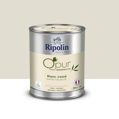 Peinture O'PUR Satin BLANC CASSE 2L - RIPOLIN