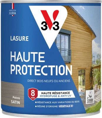 Lasure Haute Protection 8 ans satin poivre 0,75 L V33