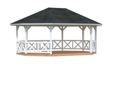 Kiosque bois Blanc Betty 25m2 PALMAKO