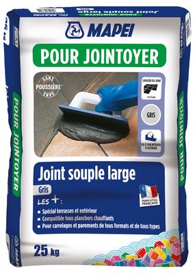 Joint de carrelage souple gris sans poussière 25 kg MAPEI