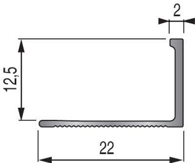 Arrêt de cornière / Equerre 12,5mm Alu anodisé Or 2,50m DINAC